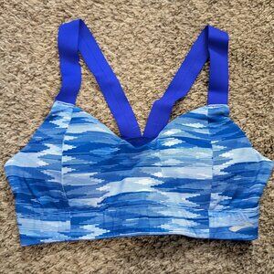 Brooks Racerback Running Bra Molded Cups Size M Blue